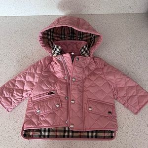 Little girls Burberry coat. New with out tags. Detachable hood